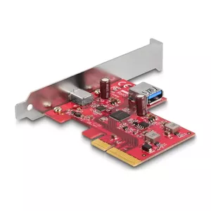 DeLOCK PCI Express x4 Карта USB 10 Гбит/с Type-C Type-A Низкопрофильная