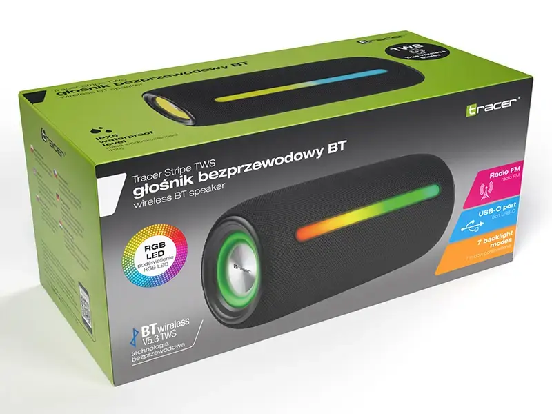 TRACER Stripe stereo portatīvais skaļrunis — 10 W Photo 6