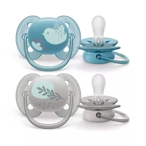 Philips AVENT SCF091/15 baby pacifier Ultra soft pacifier Orthodontic Silicone Blue, Grey