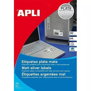Label agipa 10070 silver polyester 63.5 x 29.6 mm weatherproof dirt-resistant