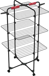 Wall-mounted clothes dryer VILEDA Mixer 3 Ultimate — steel, 30 m drying space, foldable, wheels, 131×93×71 cm