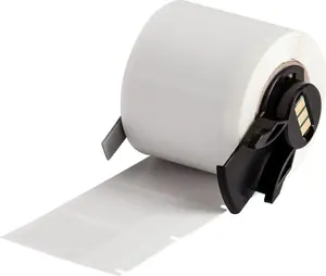 Label, Brady vinyl self-laminating M6-31-427, white/transparent 25.40×12.70 mm for cables Ø 4.00–8.10 mm
