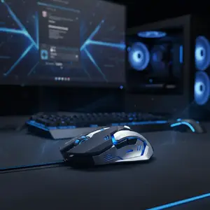 Мышь Chiropter X10 Профессиональная Оптическая Игровая Мышь 6 Кнопок Плетеный Кабель 1.5м 800-2400dpi Черная