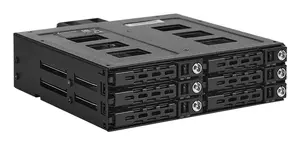 Chieftec CBP-625 drive bay panel Backplane Black for 2.5/3.5/5.25 inch drives with SATA cables and lock keys