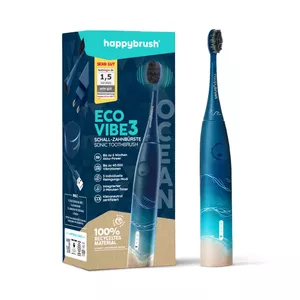 happybrush Eco VIBE 3 Set S Pieaugušo Sonic zobu suka Zils