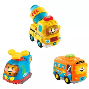 Игрушечный транспорт VTech Tut Tut Baby Flitzer — набор 3 шт.: автобус, вертолёт, бетономешалка