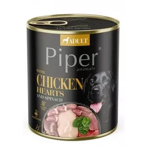 DOLINA NOTECI Piper Куриные сердечки со шпинатом - Влажный корм для собак - 800 г