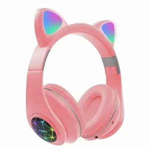 Austiņas RoGer Cat M2 Bluetooth austiņas ar LED kaķa ausīm