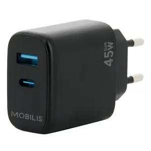 Mobile device charger Mobilis 001363 Universal Black AC Auto