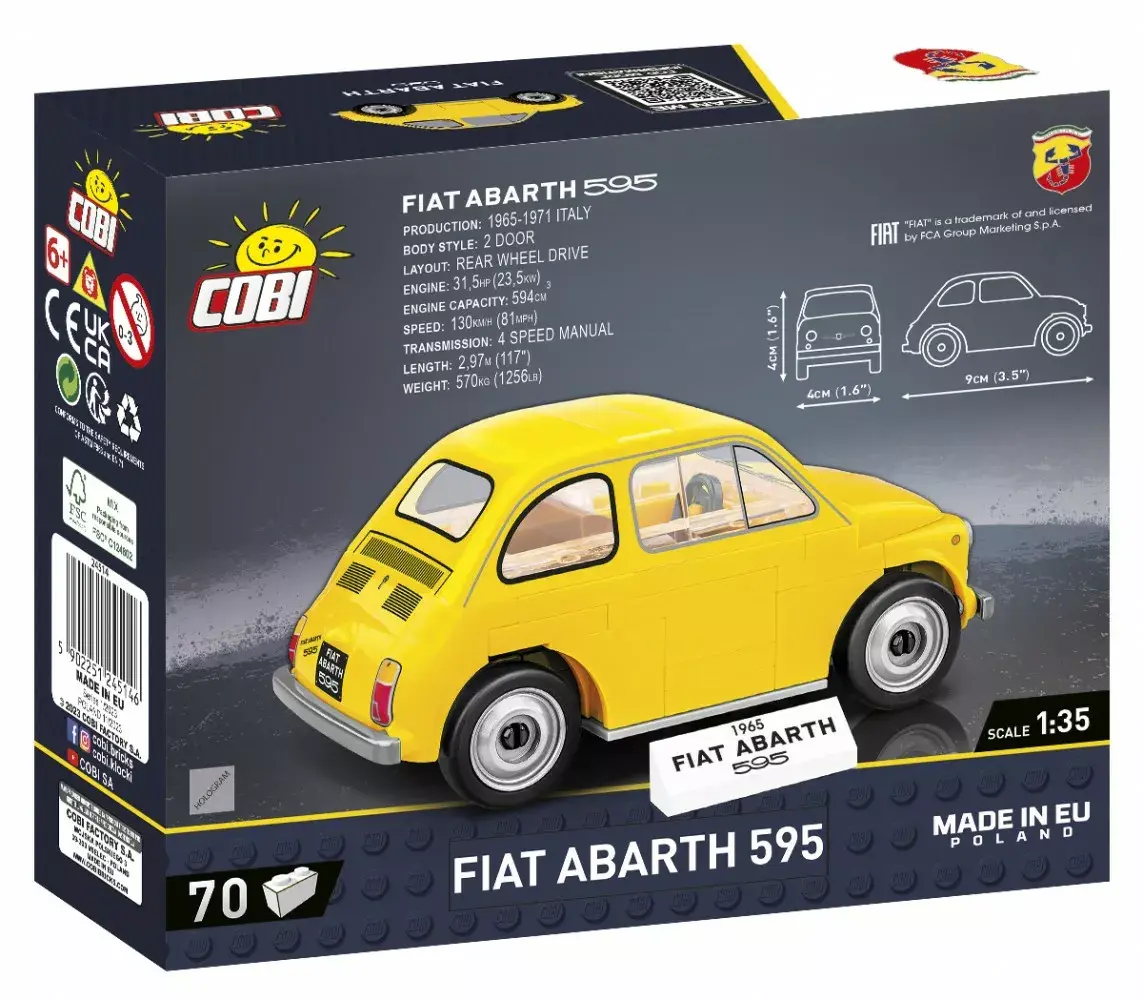 Cobi konstruktors Fiat Abarth 595 — 1:35 modelis 24514 Photo 3