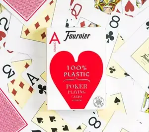 Игральные карты Fournier 10016250 — пластиковая колода 55 шт., 6,25 × 8,8 см, синие/красные