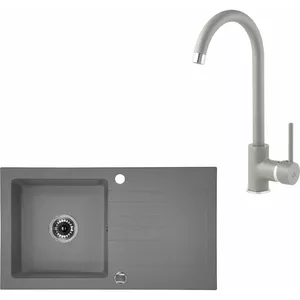 Granite kitchen sink deante ZQZBS113 1-bowl with drainer, single bowl, integrated drainer