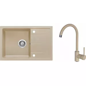 Sink deante ZRDA7113 steel sink with standing faucet and fittings