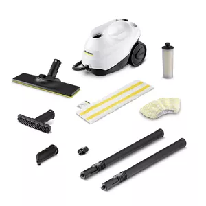 Kärcher SC 3 EasyFix Steam Cleaner, Steam Pressure: Max. 3.5 Bar, Heating Time: 30 s, Power: 1,900 W, Surface Power: 75 m², Tank: 1 L, with Descaling Cartridge, Floor Cleaning Kit and Nozzles, White