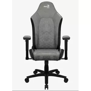 Gaming chair AEROCOOL Crown AeroSuede — padded seat, high-back ergonomic, Stone Grey, max 150 kg