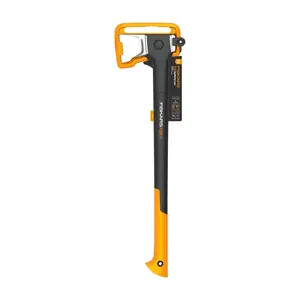 Колун Fiskars X28 — длина 710 мм, масса 1.77 кг, стальной наконечник, защитный колпак