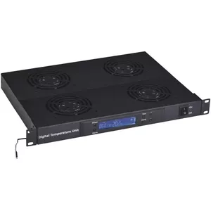 Ventilation panel Alantec SA-F-1U-4-T2-C 19" 1U with digital display, 4 fans, black