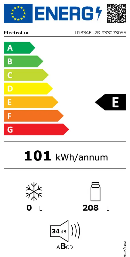 Iebūvējamais ledusskapis Electrolux LRB3AE12S Photo 3