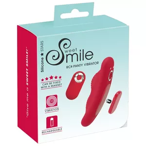 Panty vibrator Sweet Smile Silicone Pink — rechargeable, 10 modes, remote control, 9.7×3×2.7 cm, 56 g