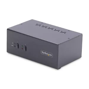 2-портовый KVM-коммутатор StarTech для двух мониторов DisplayPort — 4K@60Hz, 2× USB 5 Гбит/с, 2× USB 2.0 HID, горячие клавиши/кнопка, ESD уровень 3