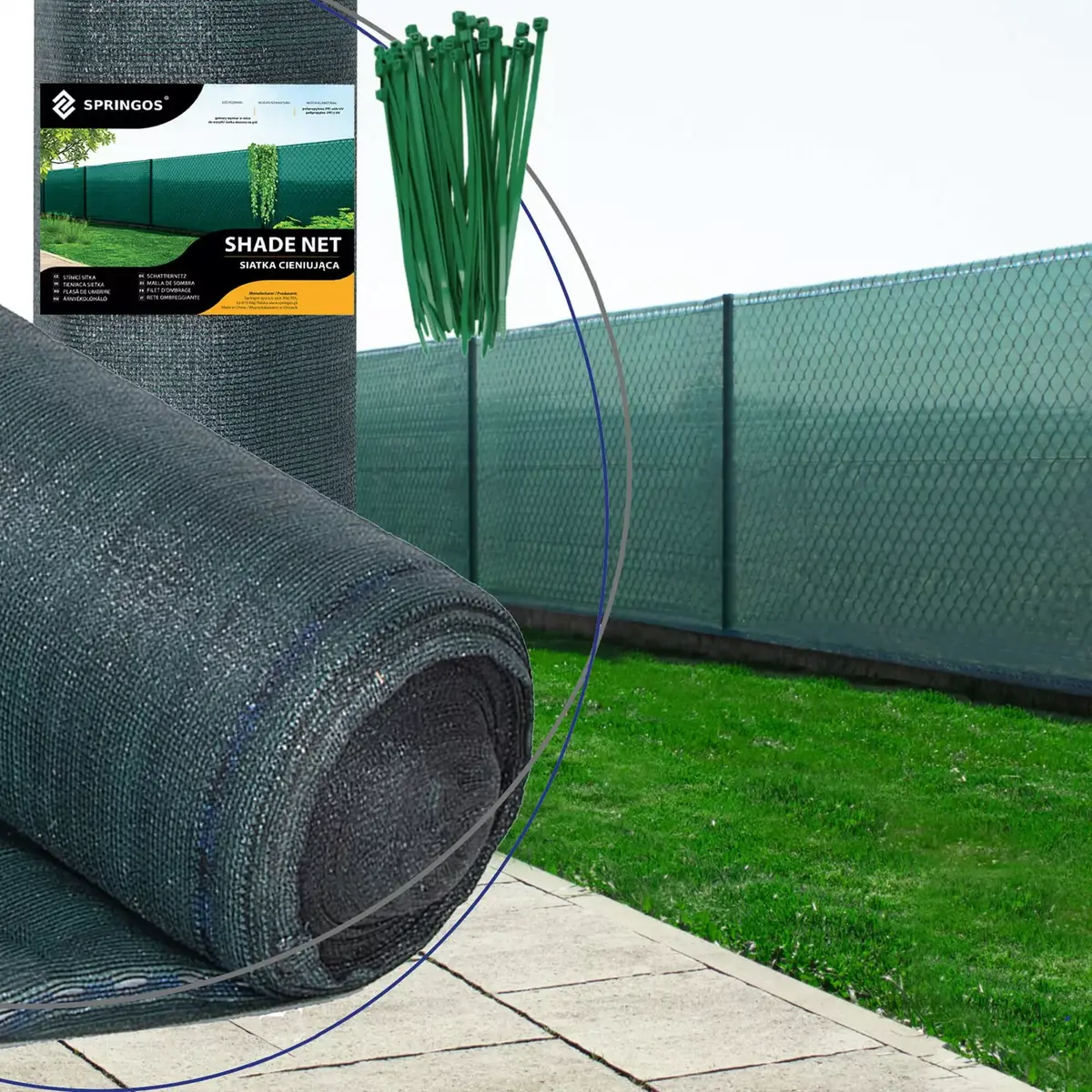 Springos SN0021 Shading Net 1.5x50m Green Photo 9