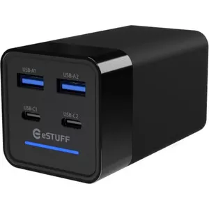 Зарядное устройство для мобильных устройств eSTUFF ES635201 Универсальное черное AC Внутреннее 100-240V 2x USB-C