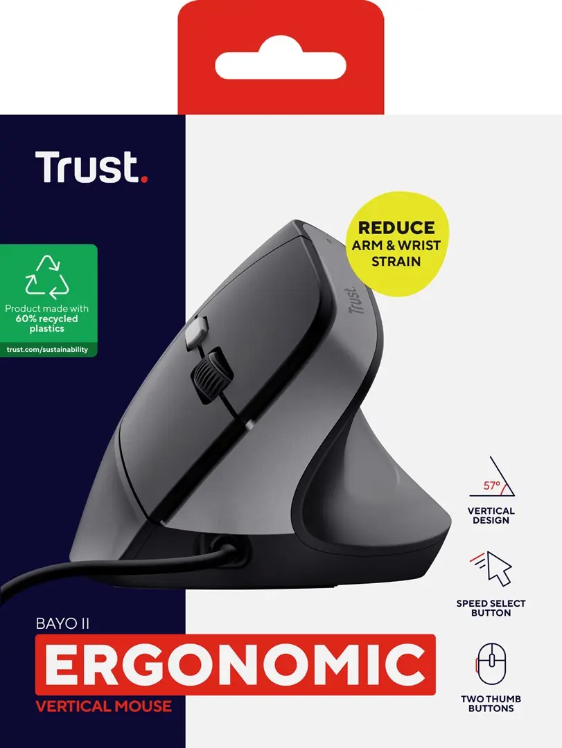 Вертикальная проводная мышь Trust Bayo II Photo 22