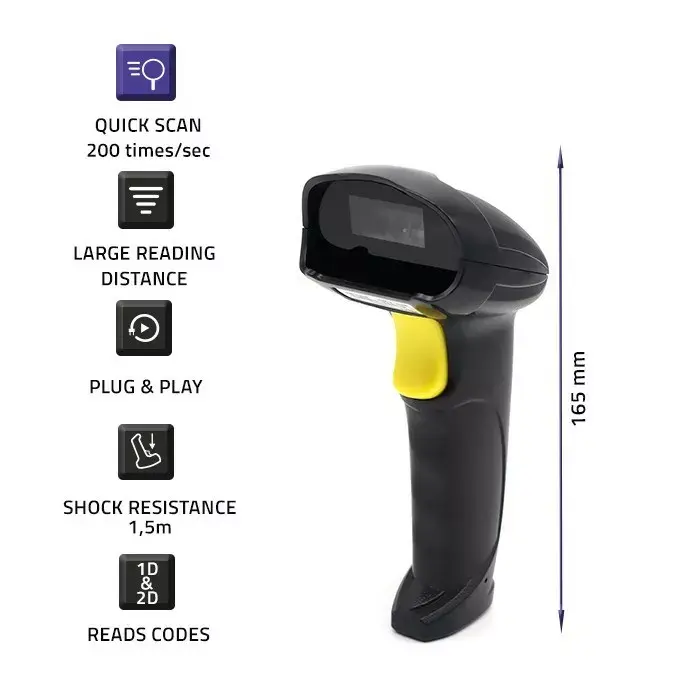 Handheld barcode scanner QOLTEC 50853 Photo 3