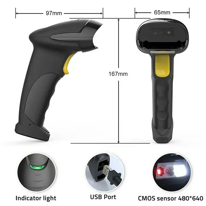 Handheld barcode scanner QOLTEC 50853 Photo 6