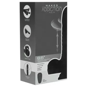 Вибратор Naked Addiction силиконовый 22,8 см (8,6") вращающийся и толкающий, вводимая длина 15,6 см, Ø 3,7 см, перезаряжаемый