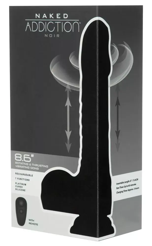 Вибратор Naked Addiction 8,6" вращающийся и толкающий Photo 12