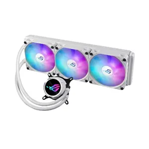 Liquid cooling kit ASUS ROG Strix LC III 360 ARGB White Edition — 360 mm radiator, 3x 120 mm ARGB fans, LCD display, copper base