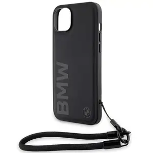 Phone case BMW for iPhone 15/14/13 6.1 — hard shell, black, Signature Leather