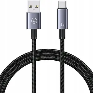 Кабель USAMS USB — USB‑C 3A 1.2 м, быстрая зарядка, стальной SJ663USB01