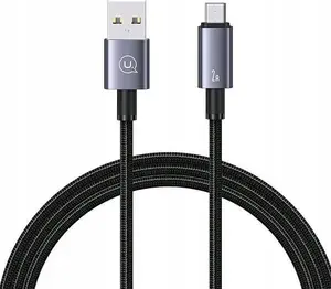 USB to Micro-USB Cable usams SJ668USB01 — 2A, 1.2 m, steel finish