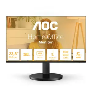 AOC B3 24B3CF2 Datoru monitors 23.8" Full HD IPS LED 1920 x 1080 100Hz 4ms Iebūvēti skaļruņi USB centrmezgls melns