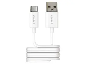 2-Power 2PUC1M01W Mobile Device Charger White with USB-A to USB-C Cable