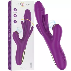 Vibrator INTENSE Ateneo Rechargeable Multifunction 7 Vibrations Oscillating Tongue Purple