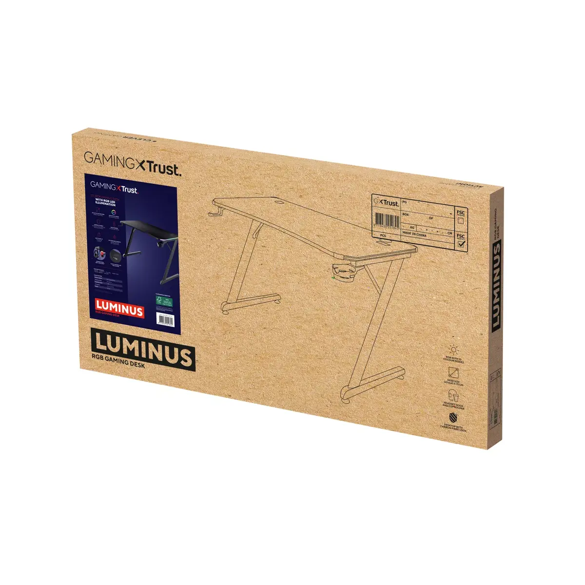 Прямоугольный стол TRUST GXT 709 LUMINUS Black Photo 8