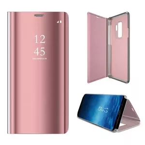 Phone clear view case Riff for Huawei P40, pink, flip cover with transparent front