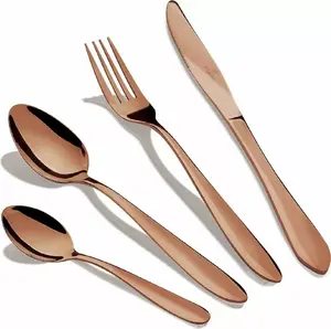 Cutlery set 24-piece berlinger haus BH-2623 Rose Gold — stainless steel flatware for dining