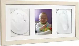 Baby HandPrint triple frame with white clay