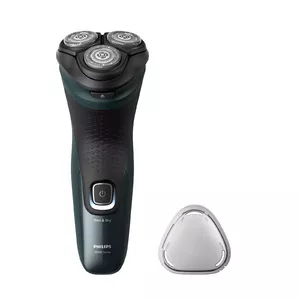 Electric shaver Philips 3000X Series X3052/00 — rotary 3-head, Wet & Dry, NiMH battery, 45 min runtime, trimmer, black/green