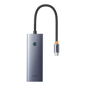 Baseus UltraJoy Series Lite USB-C centrmezgls ar 4 USB 3.0 pieslēgvietām un USB-C barošanas ieeju