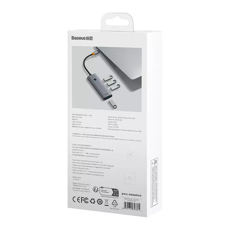Baseus UltraJoy Series Lite 4-portu USB-C centrmezgls Photo 7