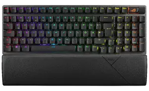 Mehāniskā bezvadu klaviatūra Asus Strix Scope II 96 RGB ar aizmugures apgaismojumu — 96% izmērs