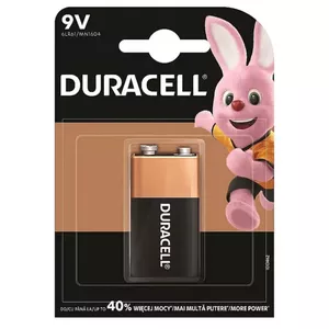Батарея Duracell Basic MN1604 9V — 9В алкалиновая батарея с контактами snap