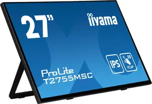 iiyama ProLite T2755MSC-B1 27 collu Full HD Skārienjutīgais LED IPS Datora Monitors ar HDMI, DisplayPort, Skaļruņiem, USB Hub un VESA Stiprinājumu, Melns