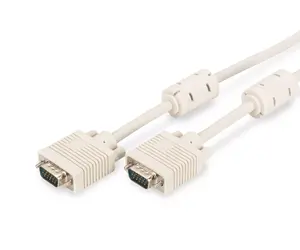 VGA monitor connection cable DIGITUS AK-310103-100-E — HD15(M) to HD15(M), 10 m, 3Coax+7-wire, beige