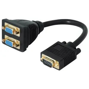VGA kabelis Tecline 90951 0.2 m 2 x VGA (D-Sub) Melns